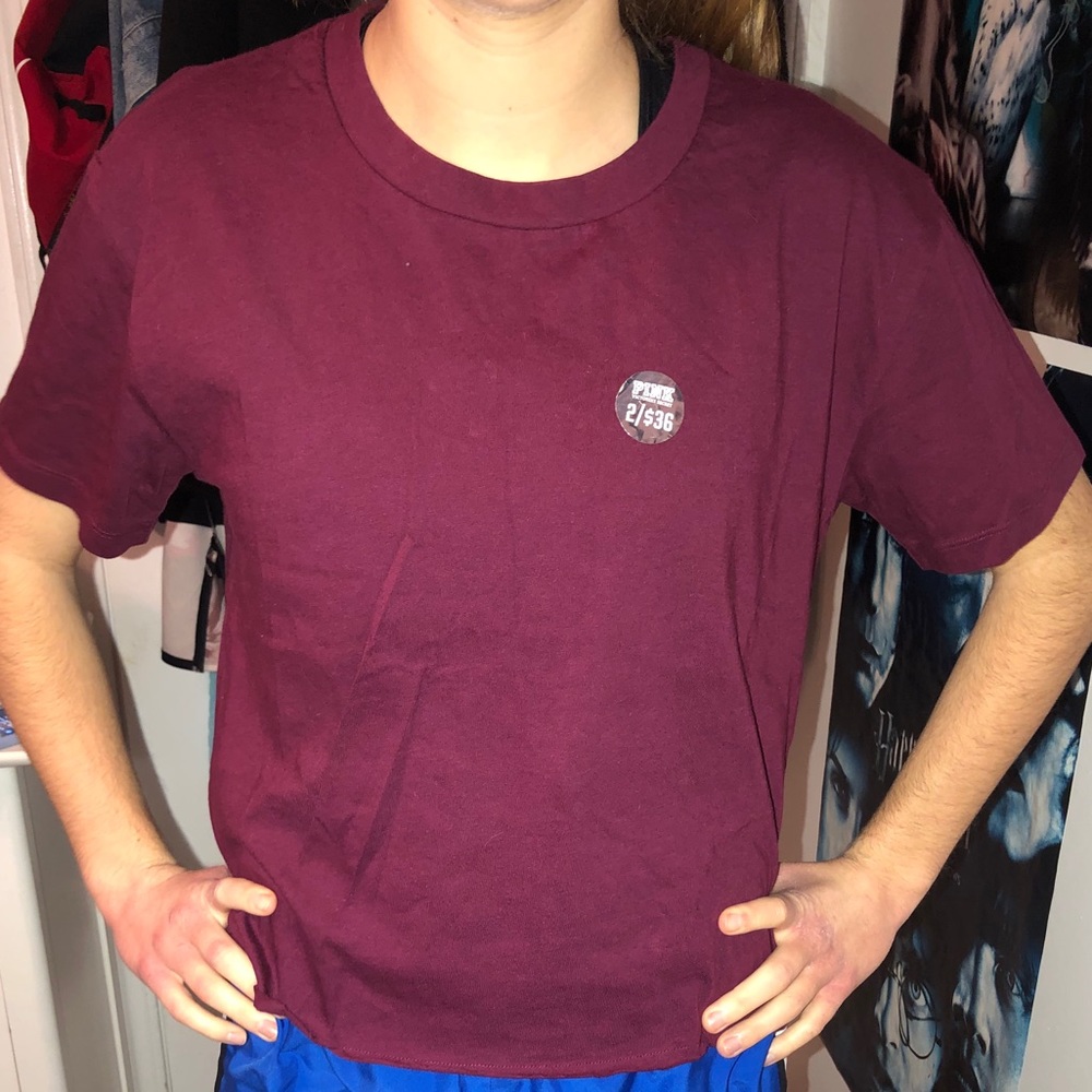 PINK Cropped Short Sleeve Tee - Picture 1 of 5